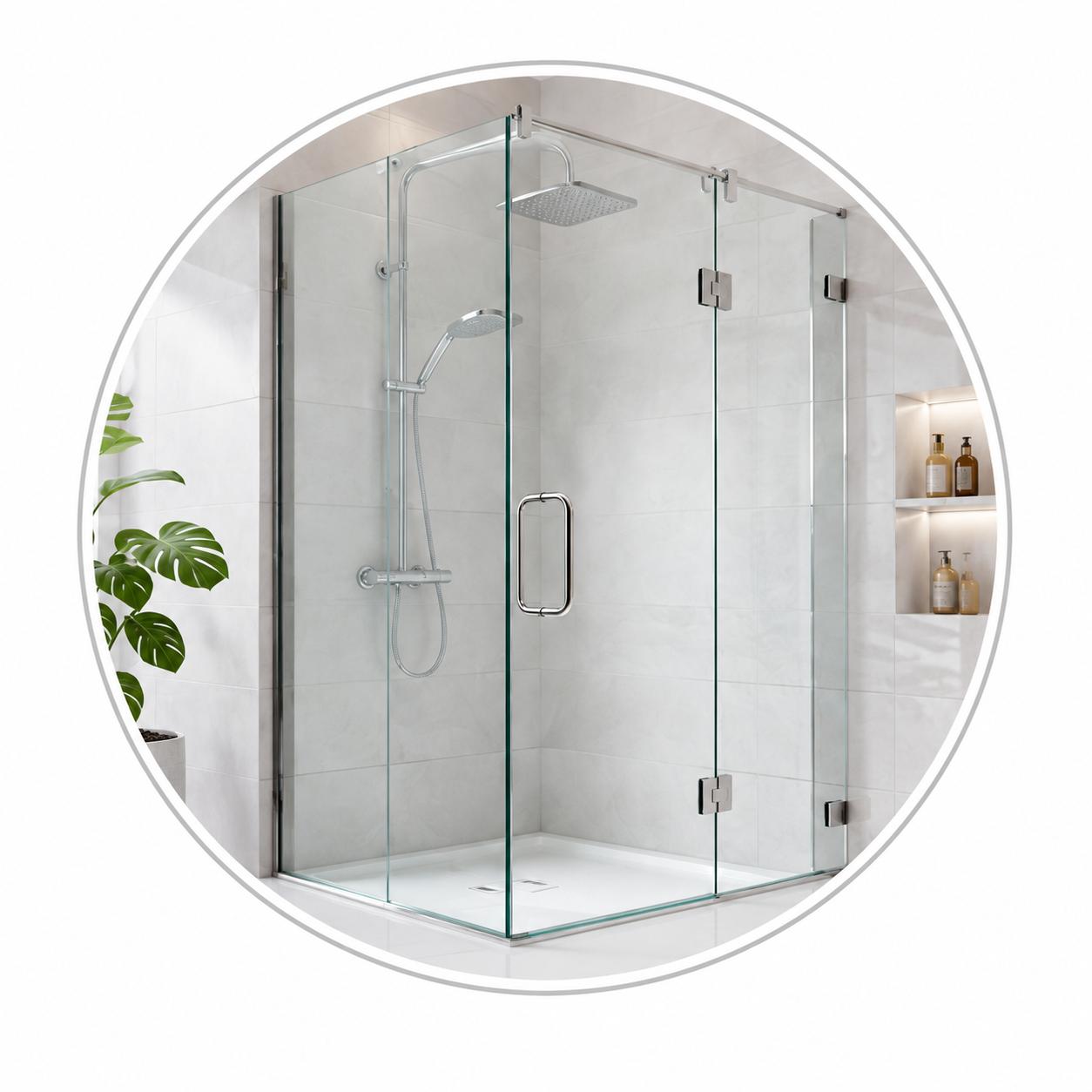 Vách kính tắm hiện đại, gọn đẹp